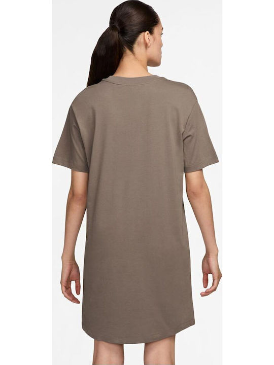 Sportswear Rochii De Vară Pentru Femei Mini Sport Rochie Tricou Mâneca Scurtă Maro