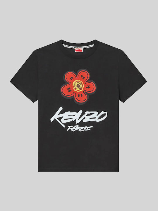 Women's T-shirt Floral Black