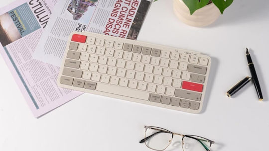 Keychron B1 Pro B1P-K13 Wireless Bluetooth Keyboard English US Compatible with Mac Retro Red