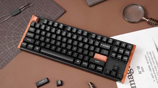 Keychron K8 HE K8H-F1 Fără fir Efect Hall Gaming Tastatură Tenkeyless cu Magnetic comutatoare și iluminare RGB (Engleză US) Special Wood Edition