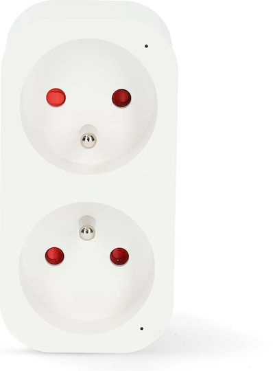 Nedis Wi-Fi Verbundener Stecker Doppel Smartlife Ip21 Wattmeter 3680w Typ E Frankreich Weiß