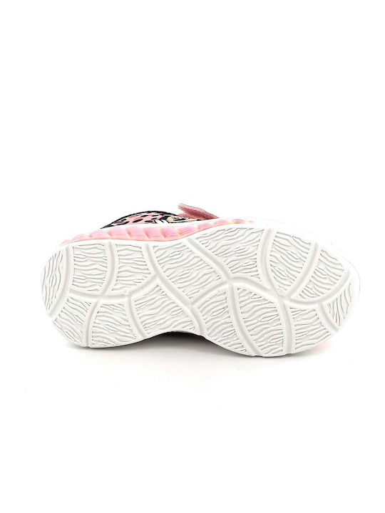 Minnie Παιδικά Sneakers με Σκρατς & Φωτάκια Ροζ