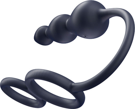 Double Cock Ring Anal Beads Remote Control