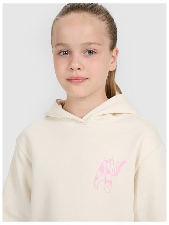 Kids Sweatshirt with Hood Ecru