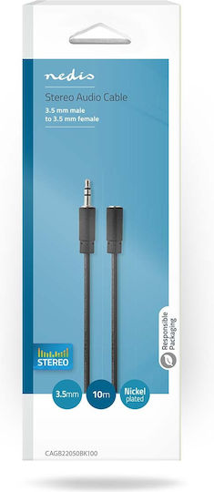 Cablu Prelungitor Audio Jack Nedis 10 M Conectori Male La Female Negru