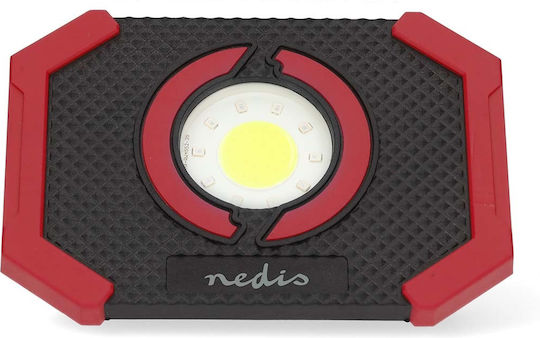 Nedis LED Arbeits- und Baustellenlampe 10W 1000Lumen Wiederaufladbar Magnethalter Schwarz Rot