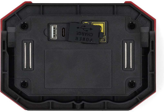 Nedis LED Arbeits- und Baustellenlampe 10W 1000Lumen Wiederaufladbar Magnethalter Schwarz Rot