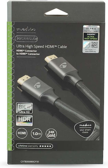 Nedis Hdmi La Hdmi Ultra High Speed 48 Gbps 8k La 60hz Cablu 1m Gri Antracit