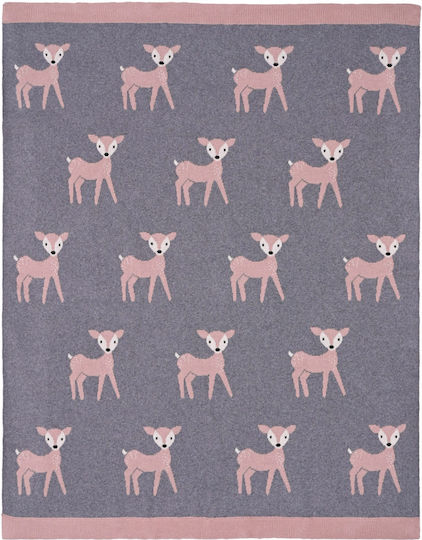 Liolios Home Decke Wickeltücher für Kinderzimmer Baumwolle Gray 80x100cm