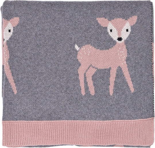 Liolios Home Decke Wickeltücher für Kinderzimmer Baumwolle Gray 80x100cm