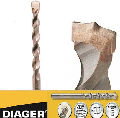 Diager Bohrer mit SDS Plus Schaft für Gemäuer Länge 210mm