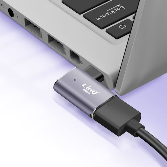 Linq 8k Uhd Hdmi Weiblich Zu Mini Hdmi Männlich Links Winkel Video Adapter Grau