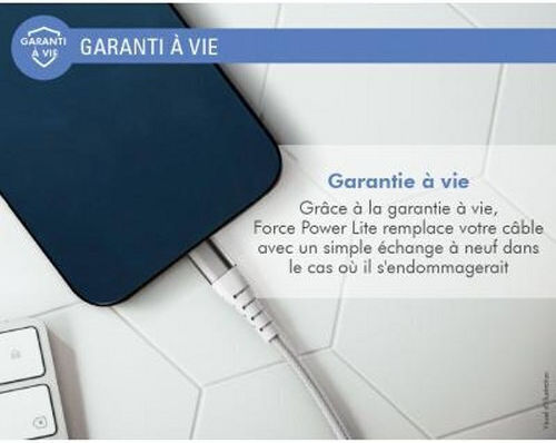 Force Power Verstärktes Usb C Usb C 3a 60w 12.000 Biegsamkeitsresistentes Kabel 1,2m Weiß