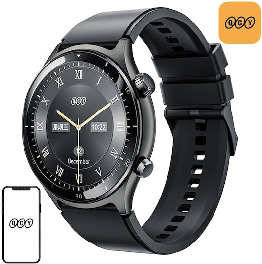 QCY Active GT S7 Stainless Steel Smartwatch with Heart Rate Monitor (Black)
