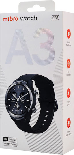Mibro A3 Aluminium 45mm Smartwatch με Παλμογράφο (Μαύρο)