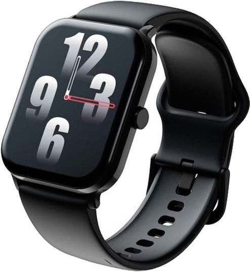 QCY GTC 46mm Smartwatch με Παλμογράφο (Μαύρο)