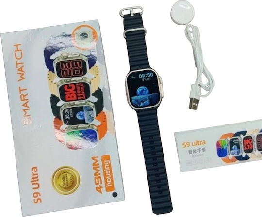 S9 Ultra Smartwatch mit Pulsmesser (Schwarz)