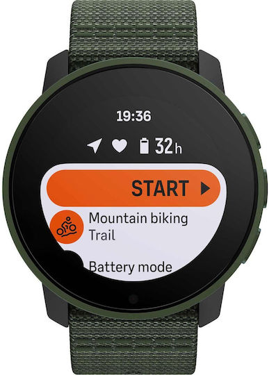 Suunto 9 Peak Pro Titanium 43mm Αδιάβροχο Smartwatch με Παλμογράφο (Forest Green)