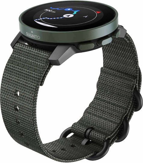 Suunto 9 Peak Pro Titanium 43mm Αδιάβροχο Smartwatch με Παλμογράφο (Forest Green)