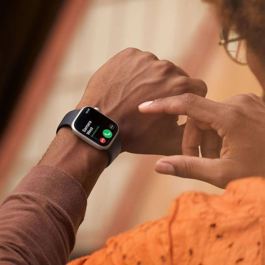 Apple Watch Series 8 Aluminum 41mm Waterproof with Heart Rate Monitor (Midnight with Midnight Sport Band - S/M)