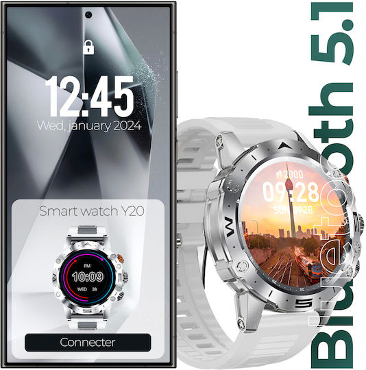 Hoco Y20 Smartwatch with Heart Rate Monitor (Silver)