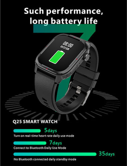 Smartwatch Qatar Idealstore 1.7 Inch Screen Size Ip67 Water Resistant Sleep Monitoring Heart Rate Fitness Bluetooth Call Answering Function Android Ios Connectivity Notifications Facebook Black