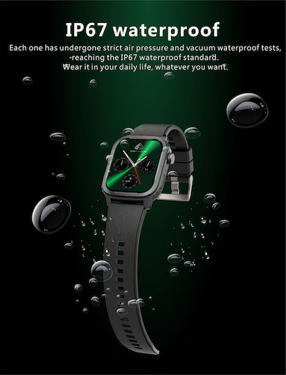 Smartwatch Qatar Idealstore 1.7 Inch Screen Size Ip67 Water Resistant Sleep Monitoring Heart Rate Fitness Bluetooth Call Answering Function Android Ios Connectivity Notifications Facebook Black