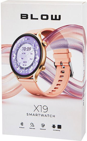 Blow X19 47mm Smartwatch with Heart Rate Monitor (Pink)