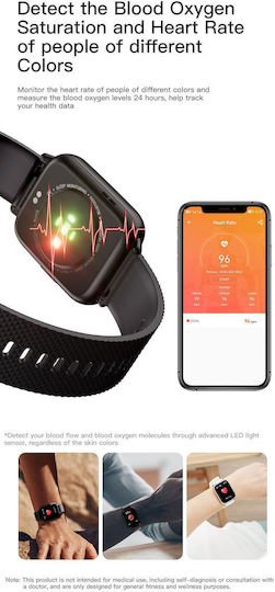 Smartwatch Idealstore Upbest23 Apple Bluetooth Difuzor Încorporat Microfon Asistent Vocal NFC Multi-sport Monitorizare Ritm Cardiac Oxigen Termometru Ecran HD Sticlă Curbată Blocare cu Parolă Baterie 200mAh Culoare Negru