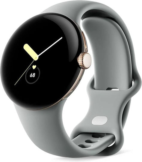 Google Pixel Watch Stainless Steel 41mm with Heart Rate Monitor (Champagne Gold case / Hazel Active band)