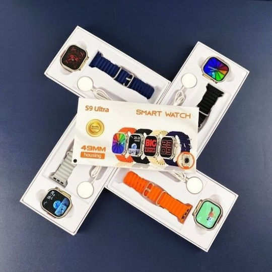S9 Ultra Smartwatch mit Pulsmesser (Orange)