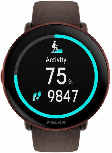 Polar Ignite 3 43mm Waterproof Smartwatch with Heart Rate Monitor (Brown Copper)