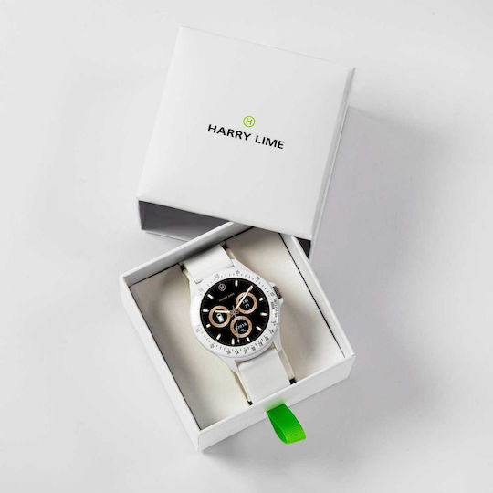 Harry Lime HA07 Aluminium 46mm Smartwatch με Παλμογράφο (Λευκό)