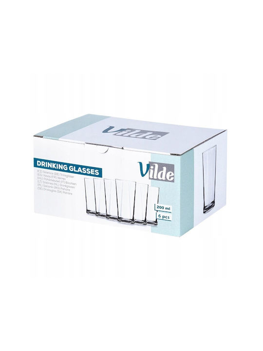 Vilde Σετ Ποτήρια Νερού από Γυαλί 200ml 6τμχ
