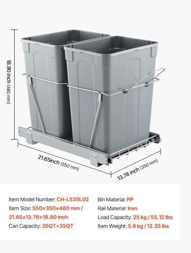 Vevor Plastic Waste Bin