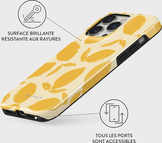 Burga Handyhülle iPhone 13 Pro Magsafe Robuste Stoßfeste Zitronen-Tarte Modell Gelb