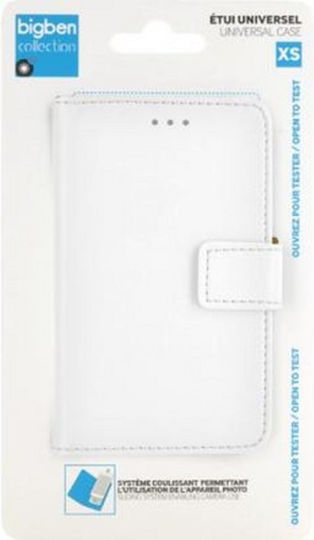 Bigben Connected Faltbare Hülle Universelles Smartphone 6,5'' 6,8'' Faltbare Brieftasche Kartenhalter Verschlusslasche Weiß