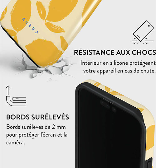 Burga Case Iphone 15 Pro Max Tough Shockproof Lemon Tart Model Yellow