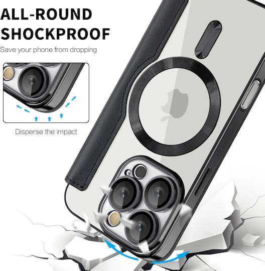 Techsuit Buchen Sie Silikon Schwarz (iPhone 17 Pro / iPhone 16 Pro)