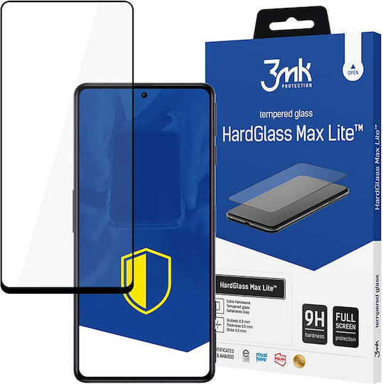 3MK HardGlass Max Lite Vollflächig gehärtetes Glas Schwarz (Xiaomi Poco F4 Gt, Redmi K50 Ge)