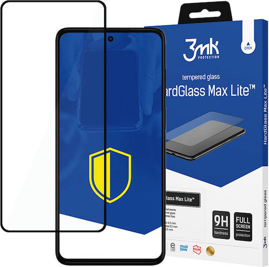 3MK HardGlass Max Lite 0.3mm Tempered Glass Μαύρο (Moto G52)