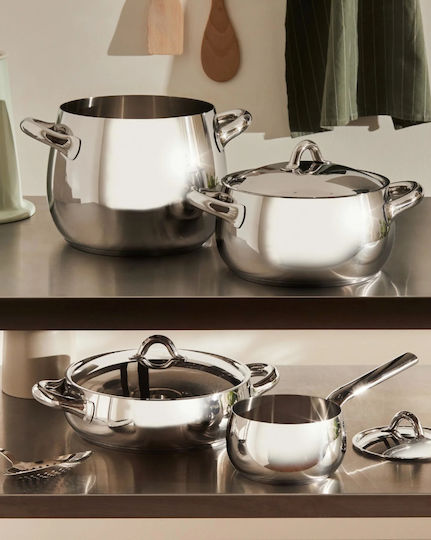 Alessi Mami Kochgeschirr-Set aus Rostfreiem Stahl Silber 4-tlg