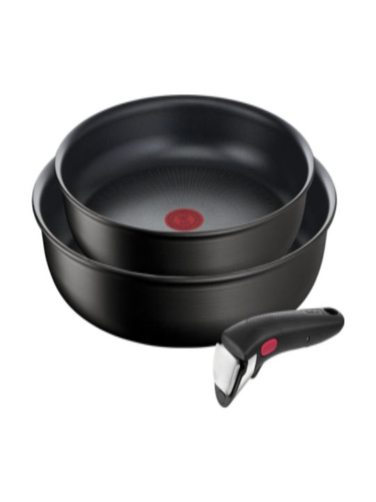 Tefal Ingenio Unlimited Pans Set of Aluminum with Non-stick Coating Black 3pcs