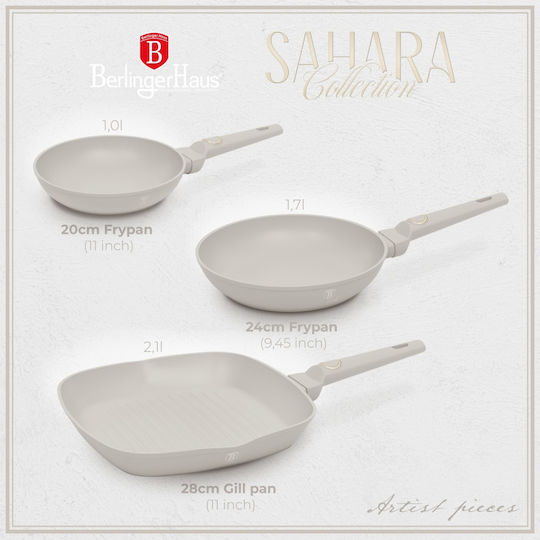 Berlinger Haus Σετ Τηγάνια από Αλουμίνιο Sahara Collection με Αντικολλητική Επίστρωση 3τμχ