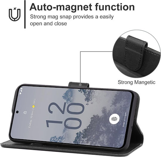 Book Δερματίνης Μαύρο (Nokia X30 5G)