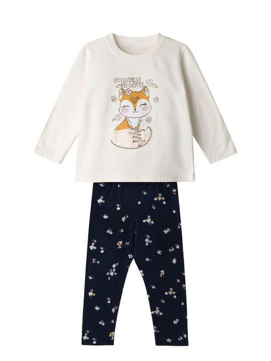 Kids' Set with Leggings Winter 2pcs White-maroon