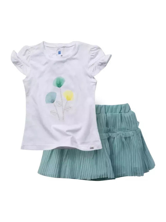 Kids' Set with Skirt Summer 2pcs Pink