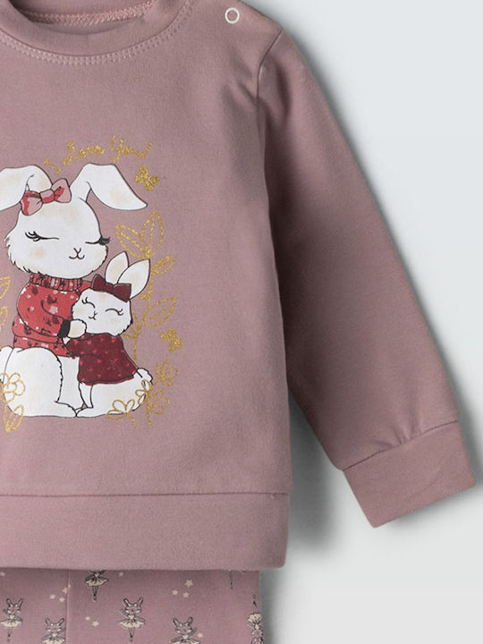 Kinder-Set mit Leggings Winter 2Stück Pink