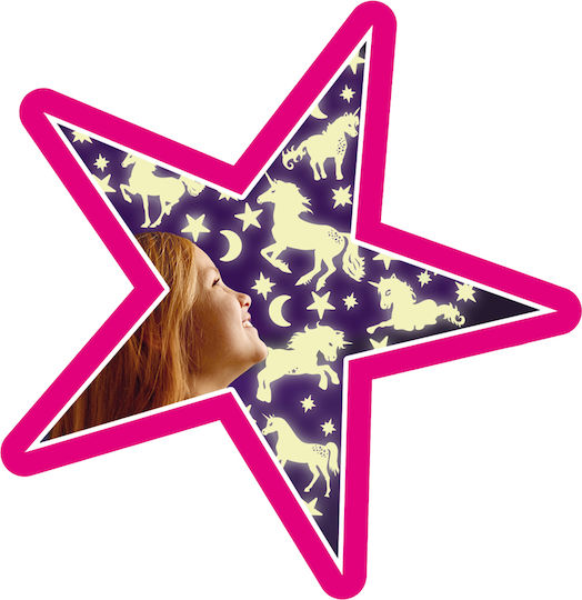 Brainstorm Autocolant Decorativ pentru Copii Perete Fluorescent 3D Steluțe & Unicorni Glitter 49buc