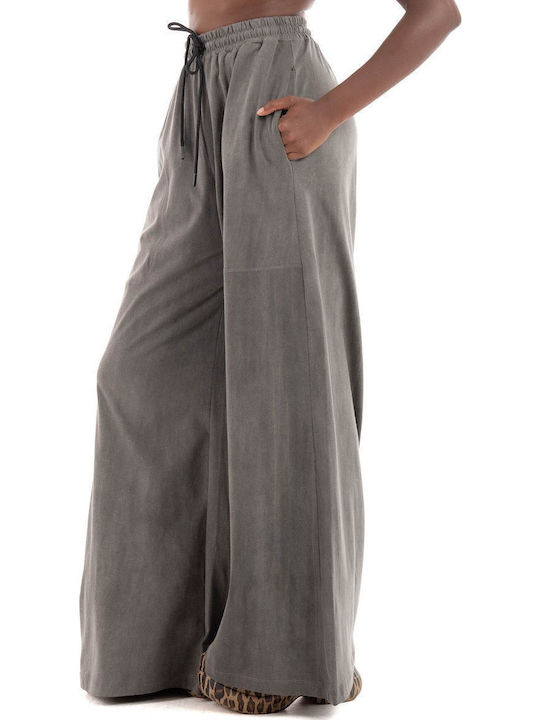 Collectiva Noir Women's Fabric Trousers Grey